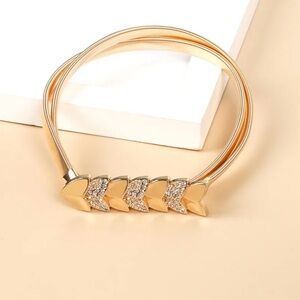 Chic Gold-Tone Belt with Heart Accents